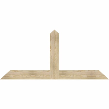 Ekena Millwork Portland Rough Sawn Timber Gable Bracket, Douglas Fir, 72"W x 33"H x 2"D x 6"F, 11/12 Pitch GBW072X33X0206POR00RDF